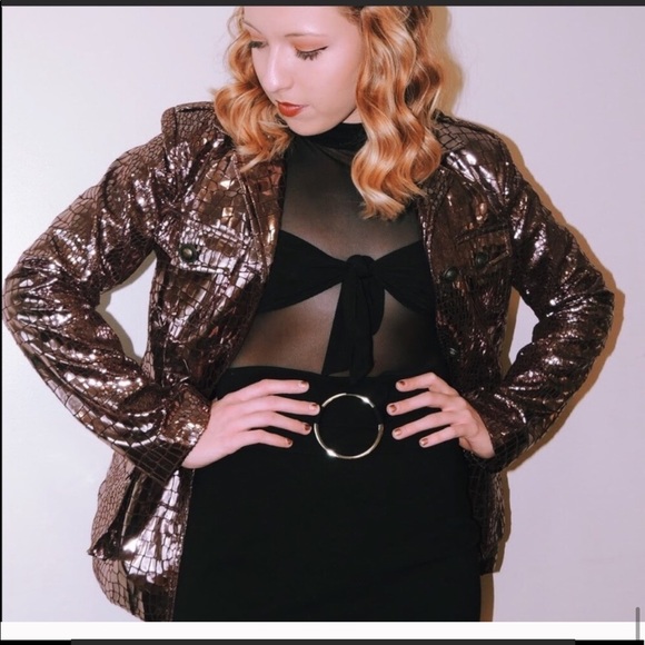 Jackets & Blazers - 🧥NWOT Tracy Porter faux alligator metallic jacket